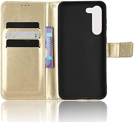 Hzsanxin компатибилен со Samsung Galaxy S23 Case Flip Cover Ultra Slim Crage Horse Leather Bumper Bumper Ретро магнетна налепница паричник
