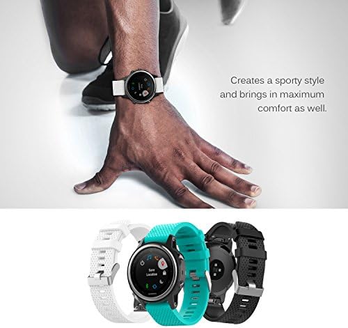 Moko Band компатибилен со Garmin Fenix ​​5s, меки силиконски замена за часовници за часовници за Garmin Fenix ​​5s Plus, 5S Multisport 42mm GPS, Fenix ​​6s, Fenix ​​6s Pro Smart Watch,
