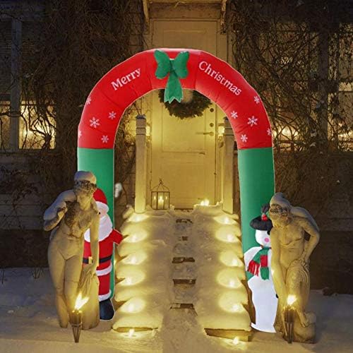 Koqwez33 240cm високи Божиќни украси за надувување, американски приклучок Божиќ Дедо Мраз Архвеј Снежен човек, лесна светло шоу Градина двор
