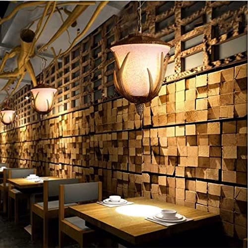Силна трајна американска земја смола Антлер лустер ретро креативен метал приврзок светлина E14 тавански ламба за ресторански