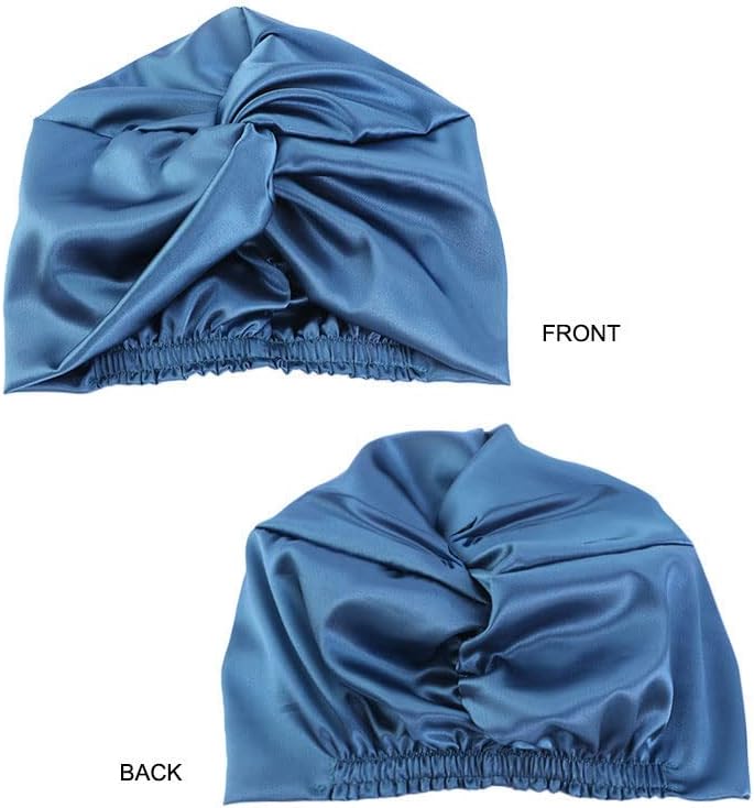 Имитирана свилена ткаенина за прилагодување на хаубата за коса за ноќно спиење, двојно слоеви туш за капење за жена кадрава природна