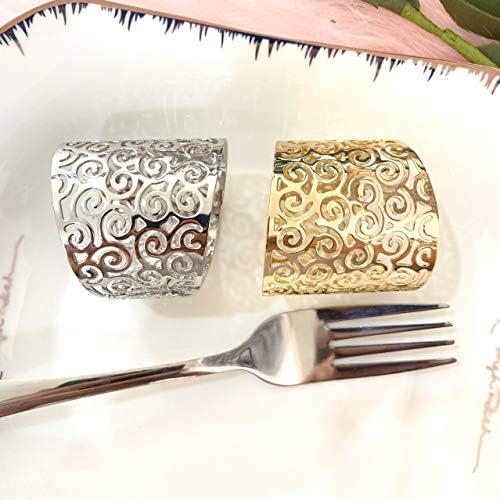 N/A 12 парчиња метална салфетка држач за салфетка погоден за декорација на трпеза за вечера за венчавки