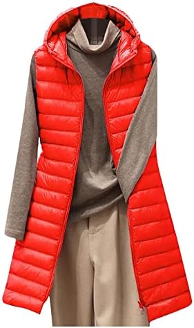 Rmxei долг ров палто женски моден есен и зимска качулка памучна елек јакна памук