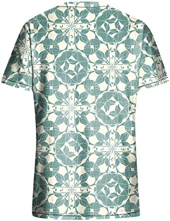 Зефотим Хавајски кошули за жени 2023 Краток ракав против вратот цветни плажа Бохо модни обични блузи