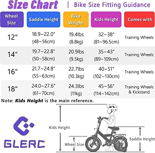 Glerc дете и детски велосипед, тркала од 12-18 инчи со тркала за обука, момчиња и девојчиња на возраст од 2-9 години