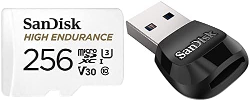 Sandisk 256gb Висока Издржливост Видео Microsdxc Картичка Со Адаптер За Цртичка Камери И Системи За Следење На Домот - C10, U3, V30, 4K UHD, Микро Sd Картичка &засилувач; MOBILEMATE USB3. 0 Microsd К