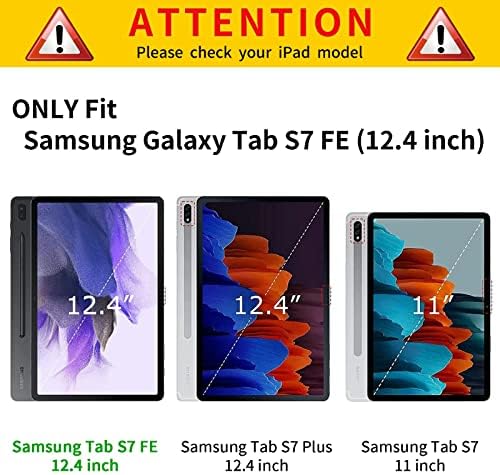 Случај за Samsung Galaxy Tab S7 Fe 12.4 инчи 2021 Galaxy Tab S7 Plus Tablet Case, PU Faire Slim Stand Smart Cover for Samsung Tab S7 Fe 5G-Purple
