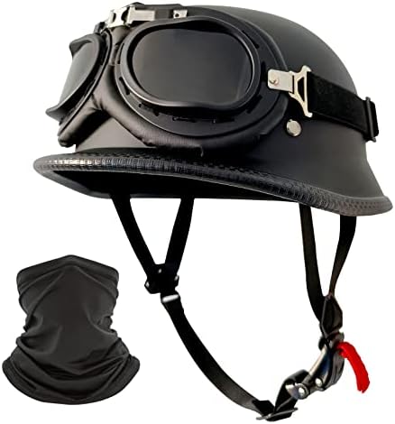 Моторцикл шлем германски стил половина шлем на череп капа возрасни мажи жени половина школка шлем, точка одобрена ретро половина кацига за лице