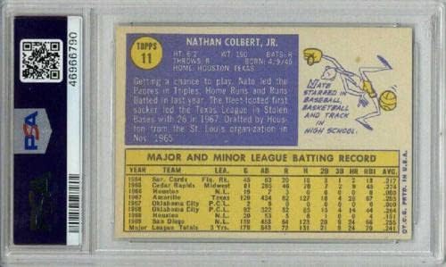 1970 Топпс #11 Нејт Колберт Бејзбол картичка SD Padres PSA 7 Центар NM во близина на нане - Плачички бејзбол картички