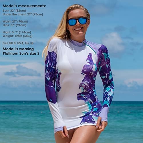 Осип чувар за жени со долги ракави за пливање кошула Rashguard Swim Cosput Tunic Coverup Top Upf 50+