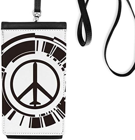 Мировен симбол авион антивоен дизајн модел Телефонски паричник чанта што виси мобилна торбичка црн џеб