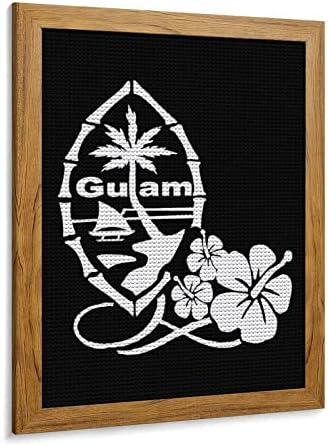 Guam Hibiscus 5d DIY вежба Дијамантски комплети за сликање Кристал вез wallид што виси уметност со рамка за декорација на домашна спална