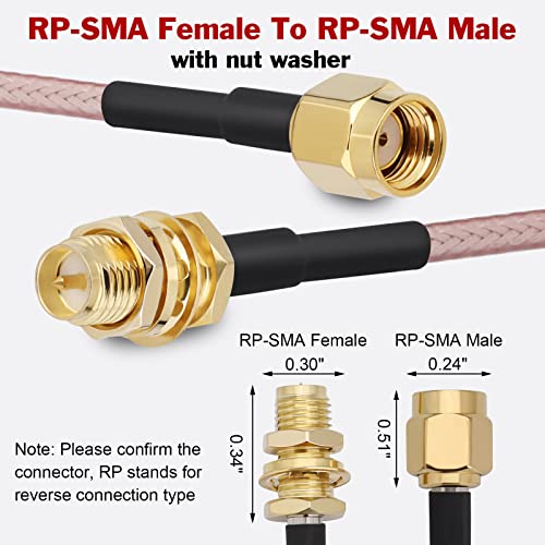 Capchang RP SMA Antenna Extension Cable 12inch RP SMA машки до RP SMA женски кабел за антена со ниска загуба за WiFi антена/WiFi