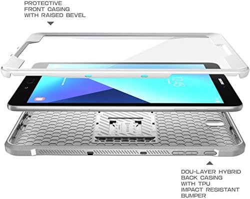Supcase Galaxy Tab S3 9.7 Case Unicorn Beetle Pro Series Full-Body Rugged со вграден заштитник на екранот, бело/сиво
