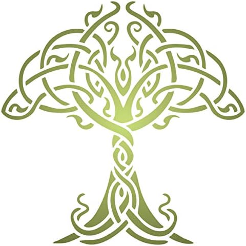 Келтско Дрво На Животот Матрица, 3 х 3 инчи - Традиционални Ирски Јазол Дрво Дизајн Матрици Дефиниција За Сликарство