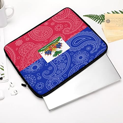 Знаме На Хаити Пејсли Компатибилен Со MACBOOK HP Dell, Симпатична Лаптоп Ракав Водоотпорен Случај Тврд Школка За Мажи Жени 12 инчи
