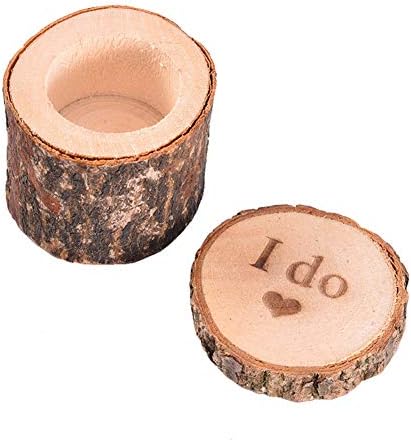 1 парчиња дрвена прстен кутија Дрвена јас печатам персонализиран рустикален свадба накит држач за прстен за вinesубените на годишнината