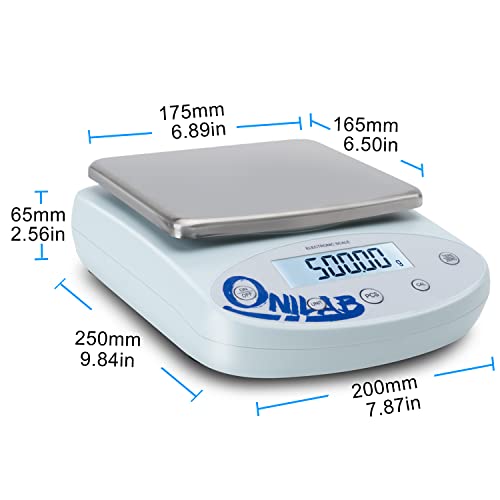 Аналитички баланс на лабораторија OniLab 5000 x 0.01G 0,01G висока прецизност Електронски скала LCD дисплеј Научна скала со калибрација