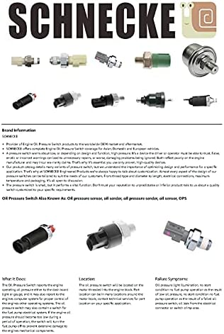 Schnecke 26-27624 Сензор за притисок на моторното масло/Испраќач на масло/Испраќач на притисок на маслото/прекинувач за притисок