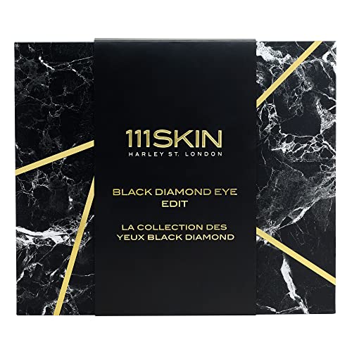 Уреди со црно дијаманти за црно дијаманти за 111Скин | Подарок сет на небесен црно дијамантски крем за очи, маски за очи и гел