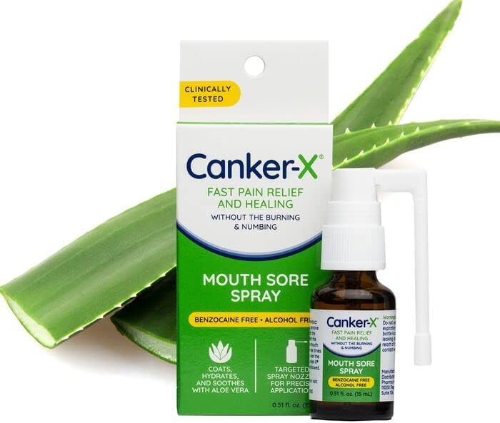 Canker-X уста болен спреј, орално олеснување на болката од рани од рани, изгореници и повеќе, без горење и вкочанетост, третман на чир на чир без уста и алкохол без алкох?