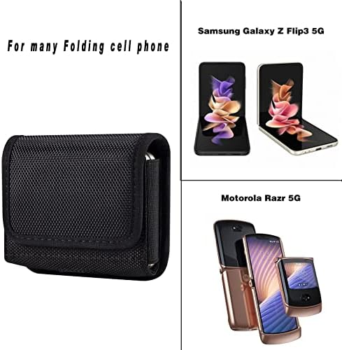Телефонска торба за Samsung Galaxy Z Flip 3, Z Flip3 5G, Z Flip 2 Rugged најлонски мобилен телефонски појас на појас, за куќиште