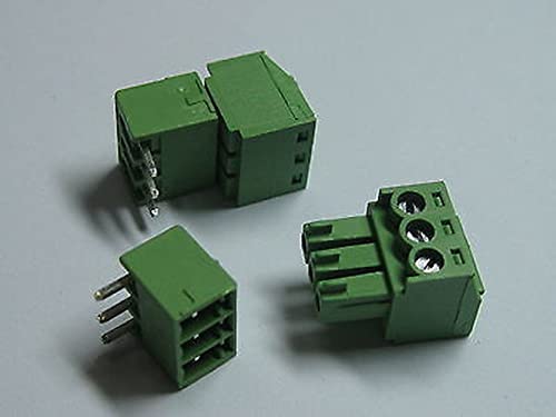 12 ПЦС -завртки Терминален блок конектор 3,5мм агол 3 пински/пат зелена приклучок тип