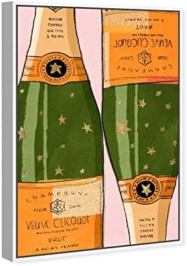 Пијалоците и духовите на Оливер Гал, ПРЕМИУМ wallидни уметнички платно, печати модерен домашен декор „Сјаен шампањ“ - 16 „x 24“, зелена, портокалова
