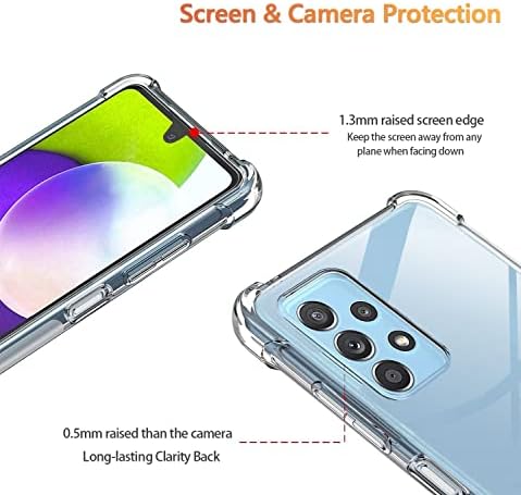 Киоми Случај За Samsung Galaxy A32 5G Ултра Јасна Кутија со 2 парчиња [HD Калено Стакло Заштитници На Екранот] Хибриден Анти