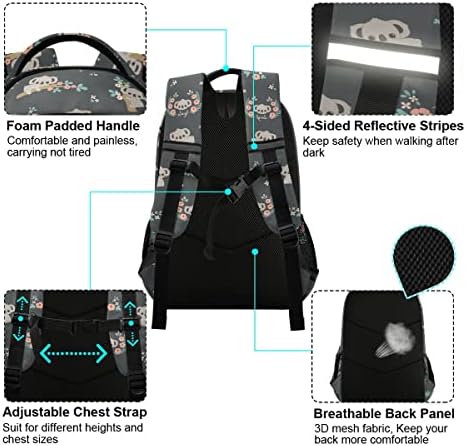 S Husky симпатична коала ранец на ранец на училишни книги за книги Ден пакет деца торби лаптоп задни пакувања за девојчиња момчиња жени