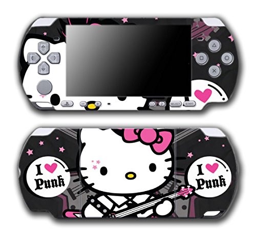 Здраво Кити Панк рок -starвезда розова гитара видео игра винил декларална налепница за кожа за налепница за Sony PSP PlayStation Protable Slim