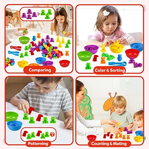 Броење Животни Сортирање Играчки Совпаѓање На Бојата Редење Играчки Со Чаши Активности За Учење Во Предучилишна возраст За Математика