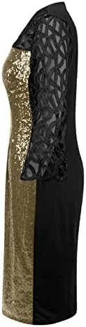 MIDI фустани за жени мода плус големина Sequin вечер фустан искра сјајни истегнати мини каросерии фустани