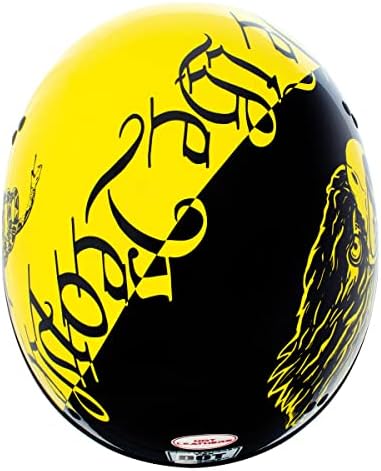 Hotешки лајки HLD1046 сјајно црно -жолти „Ние луѓето“ Напредно череп на черепот полу -кацига за мажи и жени