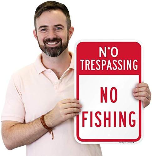 SmartSign „Без престап - без риболов“ знак | 12 x 18 алуминиум