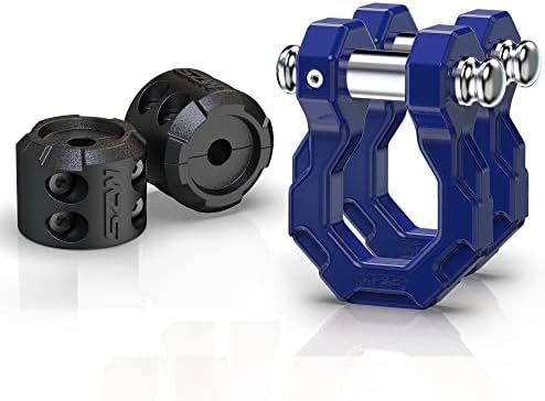 MZS Winch Stopper Black+ 3/4 D прстенести окови сини компатибилни со Off-Road Truck ATV UTV UTV ревидирање на влечење