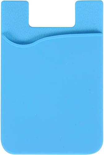 Џеб на држачот на силиконски телефонски картички, стап на паричник, торбичка за лепила за кредитна картичка, компатибилен со iPhone & Samsung Galaxy - светло сина