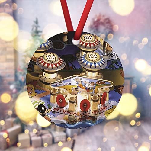 Божиќни керамички украси на Арогелд, Pinball Ornamentlarge Outdoor осветлени Божиќни топки затемнување овошен стрип за крштевање