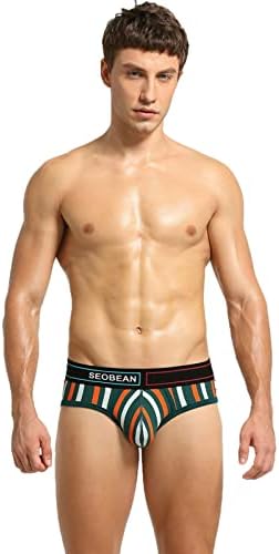 Iius брифинзи долна облека за мажи меки удобни гаќички брифинзи со торбички памучни атлетски гаќички се протегаат широко момче