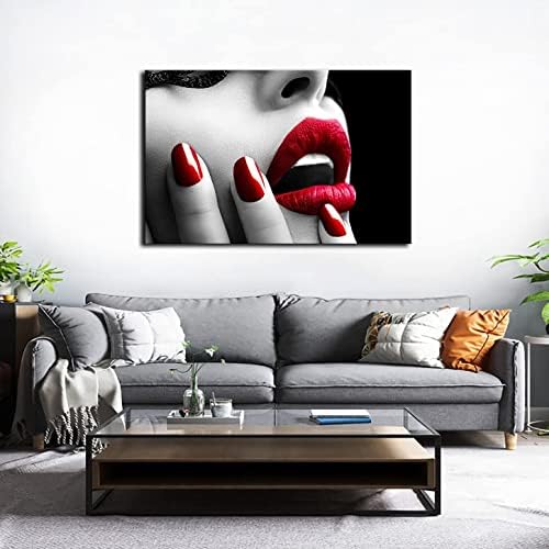 Секси жени црвени усни и нокти за нокти постер postид уметноста сликарство платно печати инспиративна духовна соба спална соба дневна соба
