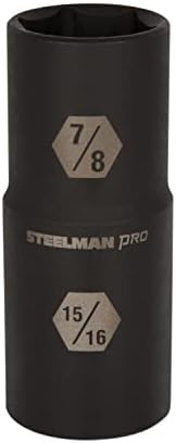 Steelman 1/2-инчен погон од 6 точки 19мм x 21мм тенок wallид со двојно завршен приклучок за флип, издржлив челик отпорен на корозија,