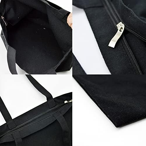 Xiaojia Canvas шопинг рамо патент торба за еднократна употреба торбички торбички торбички за складирање подарок-бело
