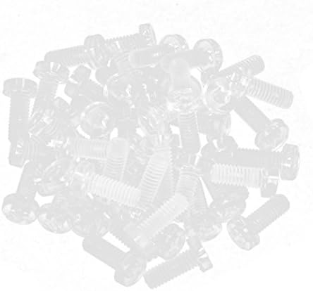 AEXIT M4 X нокти, завртки и сврзувачки елементи 12мм чиста поликарбонатна тркалезна глава крст филипс завртки ореви и завртки на завртки за завртки 50 парчиња