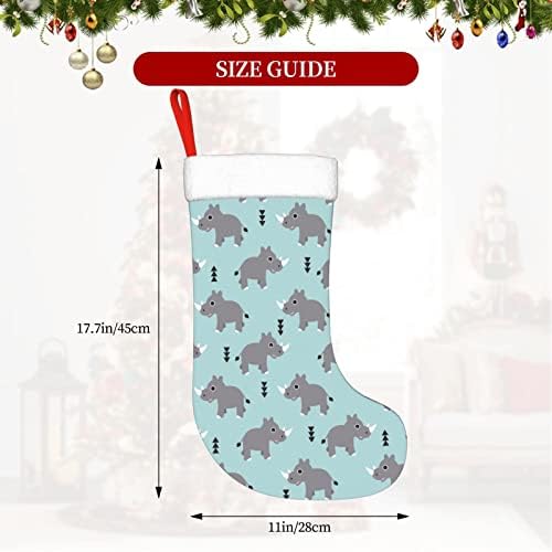 Цртан филм Јујуј Рино, симпатична Божиќна порибна декорација на одмор камин, виси чорапи 18 инчи чорапи
