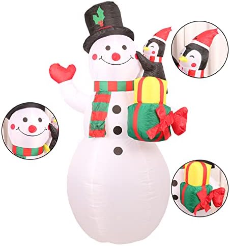 Coadura 6ft Божиќен надувување Снежен човек на отворено украси, Божиќни дворни украси за Божиќ/забава/двор/градина затворен и на