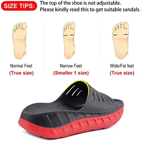 GPOS Mens Sport Recovery Sandals Плантарна фасцитис дебели перничиња слајдови сандали лесни удобни ортотични влечки