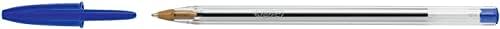 BIC 830864 BIC CRISTAL Оригинален 1,0 mm топка пенкало од 10, црната амбалажа може да варира