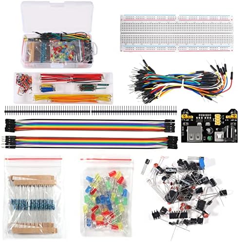 480pcs 37 Вредности Компонента за компонента за електроника со модул за напојување, жица од скокач, 830 точки за врски, прецизен