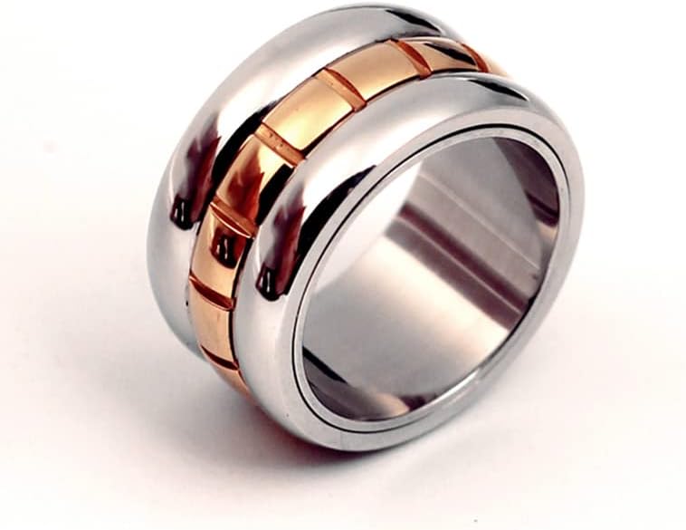 Колезо Познати прстени за мажи жени 14 килограми 316L Loveубовни прстени 12мм ширина-05735