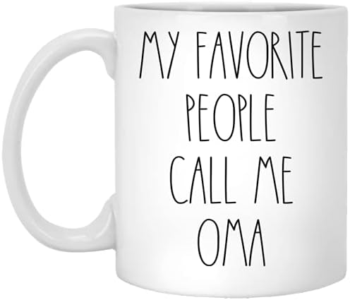 Ома - Моите омилени луѓе ме нарекуваат Ома кафе кригла, инспириран Ома Рае Дан, стил на Рае Дан, роденден - Среќен Божиќ - Денот